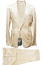 Rossiman Men’s Cream Sateen Suit – Elegant Glossy Formalwear