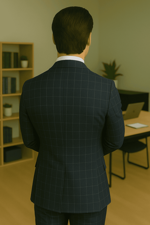 Wool Suit - Italian Made Business Suit by Statement Men's 3 Piece 100% Wool Modern Fit Suit - Fashion Pattern