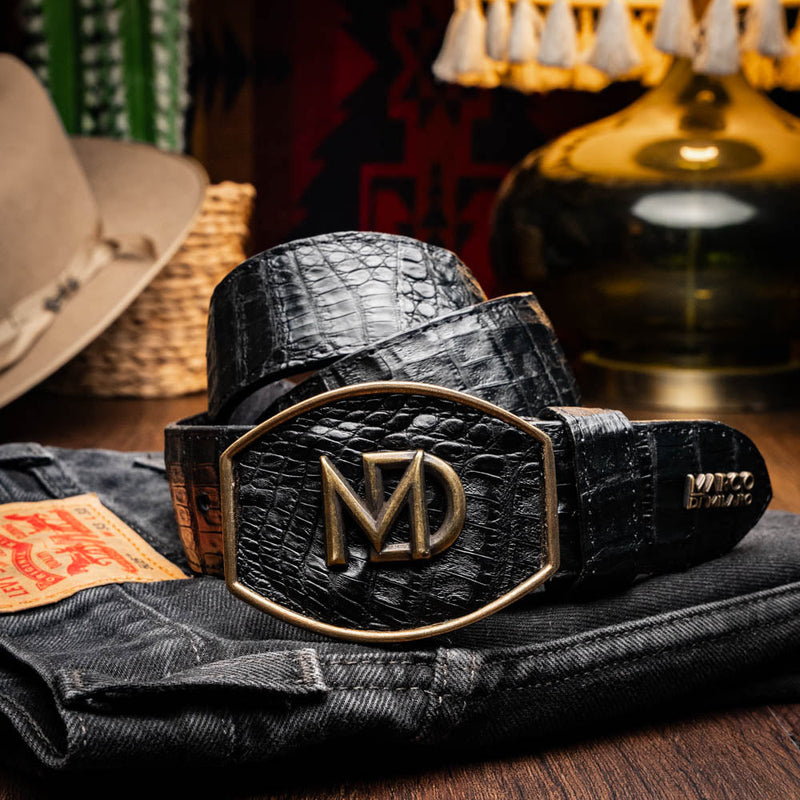 Marco Di Milano Iowa Black Leather Belted Loafer