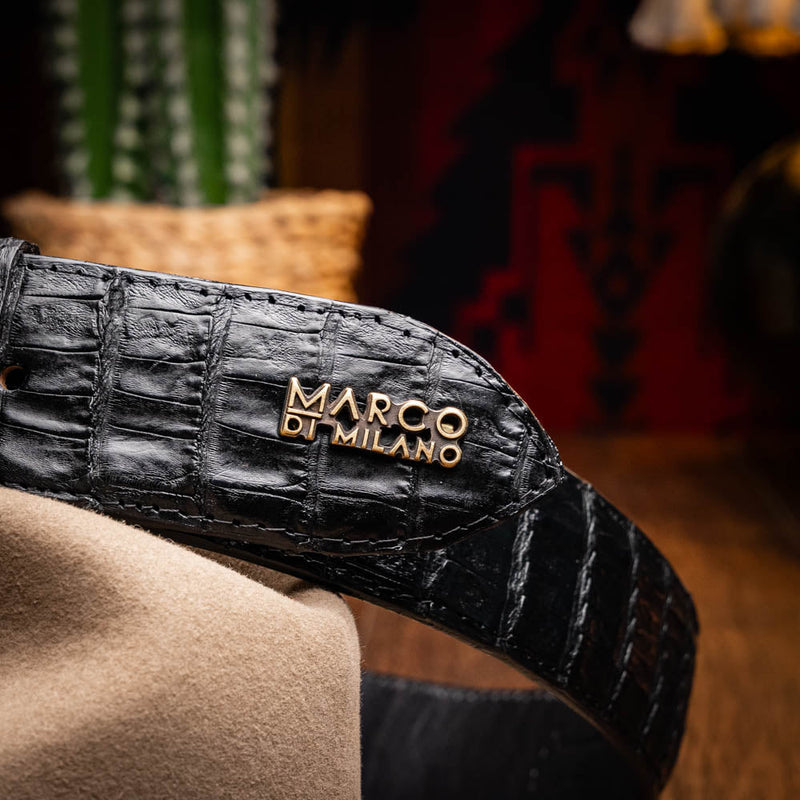 Marco Di Milano Iowa Black Leather Belted Loafer