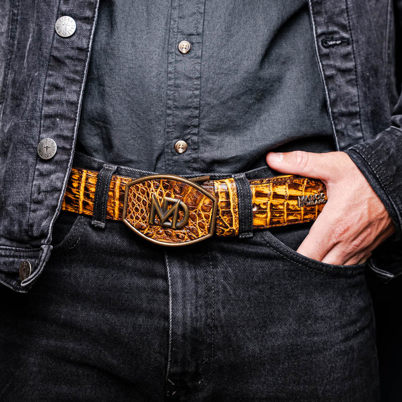 Marco Di Milano Iowa Belt - Mustard Brown Leather Loafers