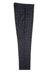 "Mens Stacy Adams Suit - Stacy Adams Suit Men's Charcoal Grey Windowpane Plaid Suit - Two Button Vested Peak Lapel"