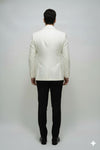 Ivory Dinner Jacket Blazer Cream Paisley Wedding Tuxedo Jacket