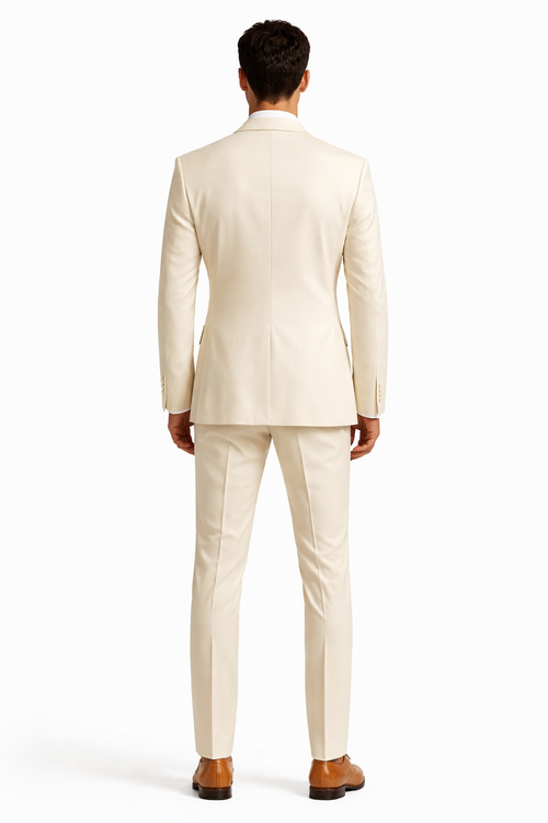 Ivory Double Breasted Tuxedo Dinner Jacket - Cream Dinner - Off White