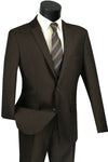 Mens 2 Button Slim Fit Textured Weave Suit in Brown
