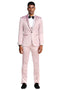 Rose Pink Men's Slim Fit Satin Tuxedo Suit - Vested Prom & Wedding Wear