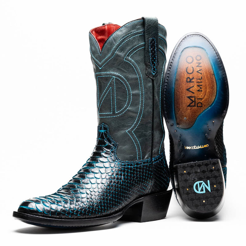 Marco_Di_Milano Kansas Black & Blue Leather Loafer
