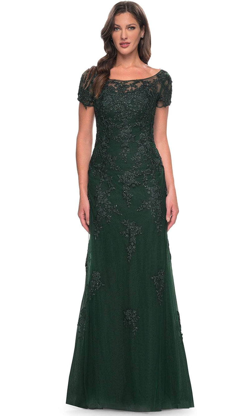 La Femme 29792 Bateau Illusion Formal Dress
