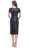 La Femme 30043 Sequin Pattern Short Sleeve Dress