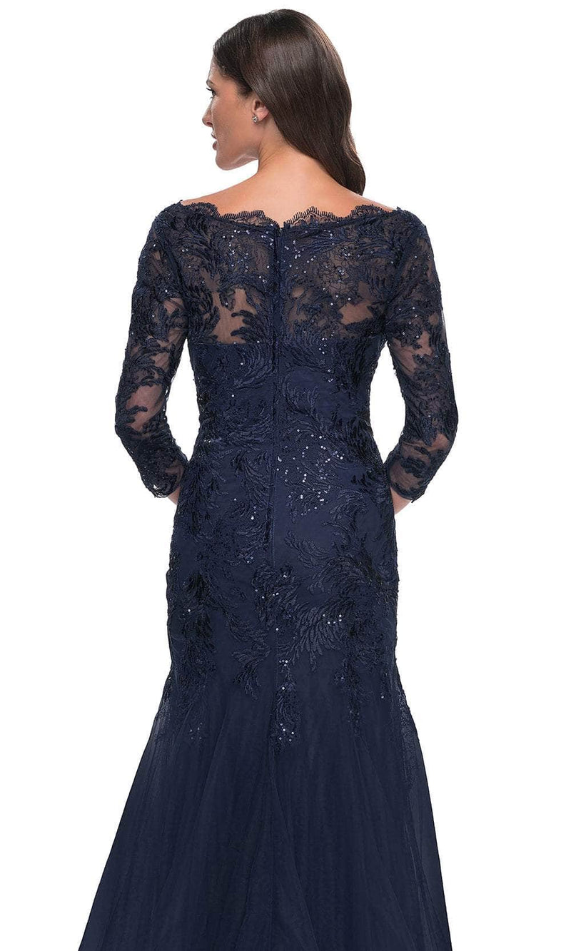 La Femme 30823 Mermaid Tulle Evening Dress