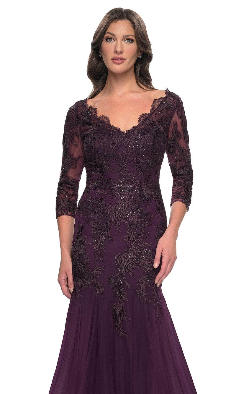 La Femme 30823 Mermaid Tulle Evening Dress