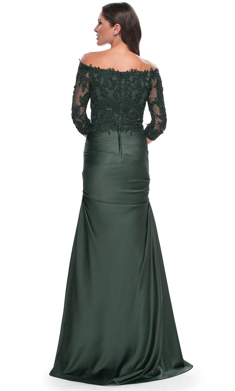 La Femme 30853 Trumpet Satin Evening Dress