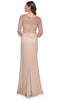 La Femme 31011 Illusion Satin Evening Gown