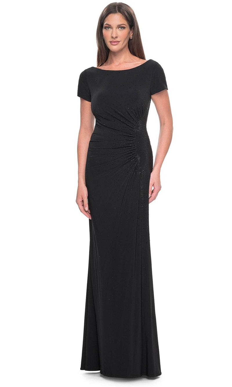 La Femme 31773 Bateau Rhinestone Formal Dress