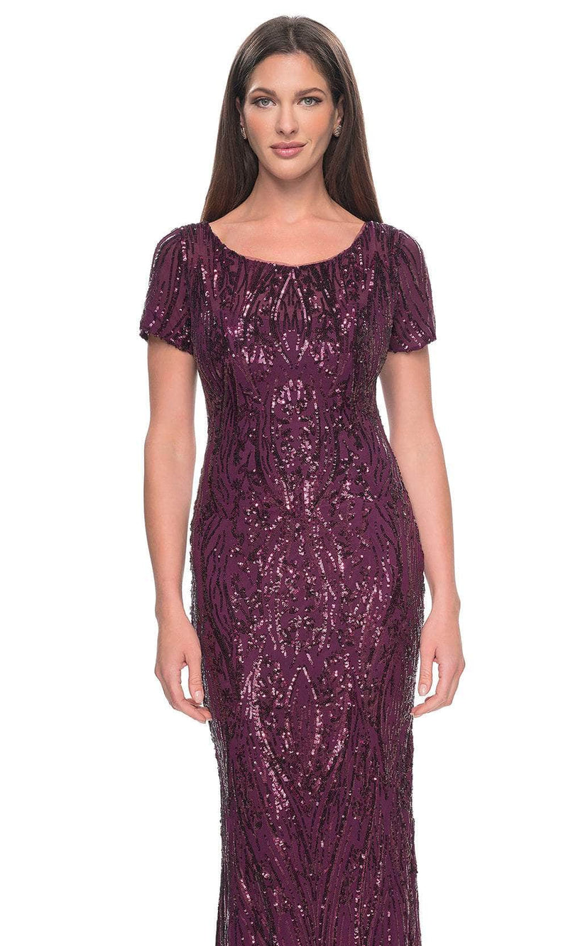 La Femme 31852 Scoop Neck Sequin Evening Dress