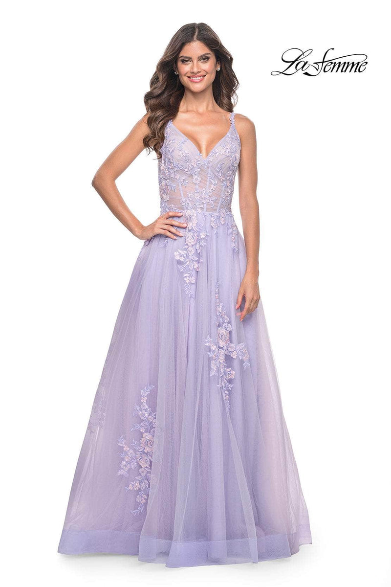 La Femme 31939 Tulle A-Line Prom Dress