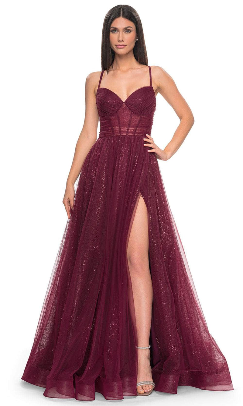 La Femme 31986 Sequined Sleeveless V-Neck Prom Dress