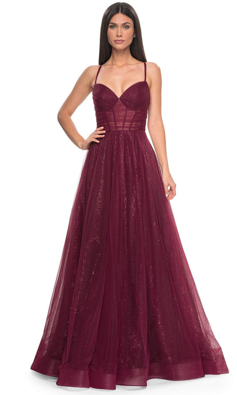 La Femme 31986 Sequined Sleeveless V-Neck Prom Dress