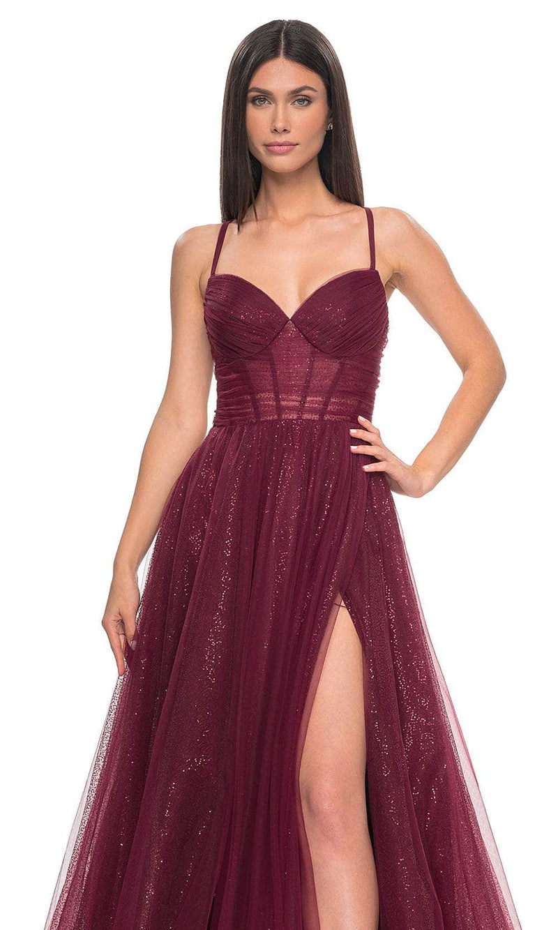 La Femme 31986 Sequined Sleeveless V-Neck Prom Dress