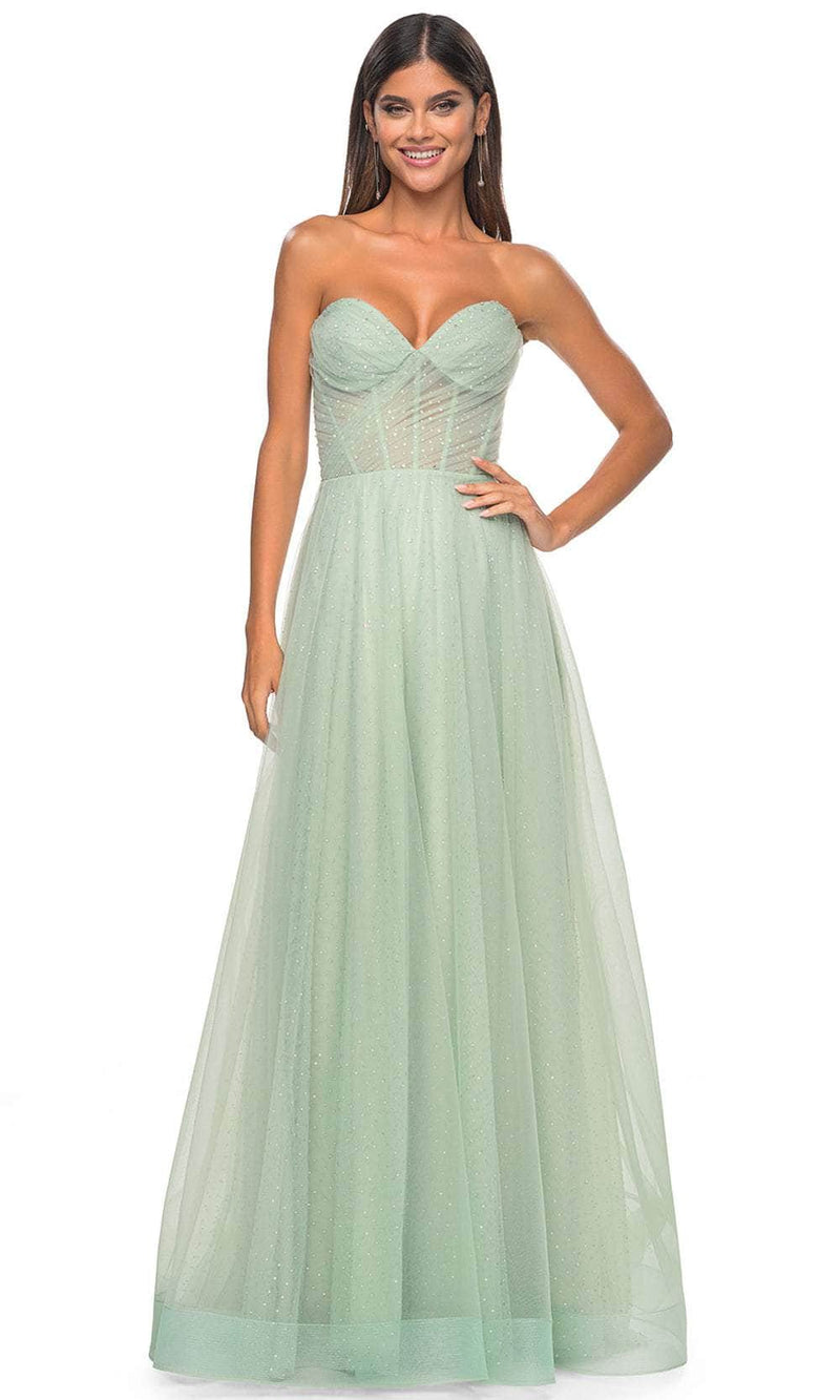 La Femme 31997 Shirred Sweetheart Prom Dress