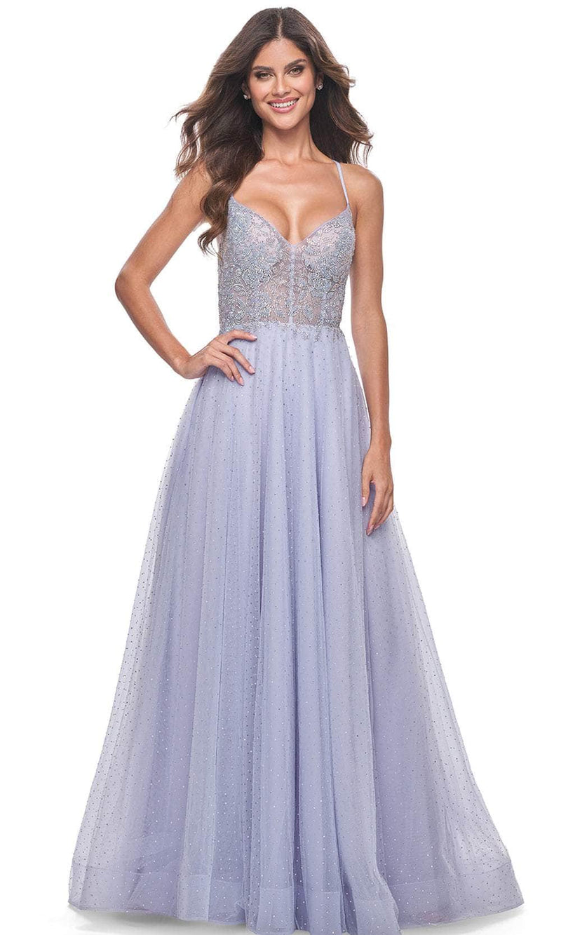 La Femme 32020 Beaded Illusion Prom Dress