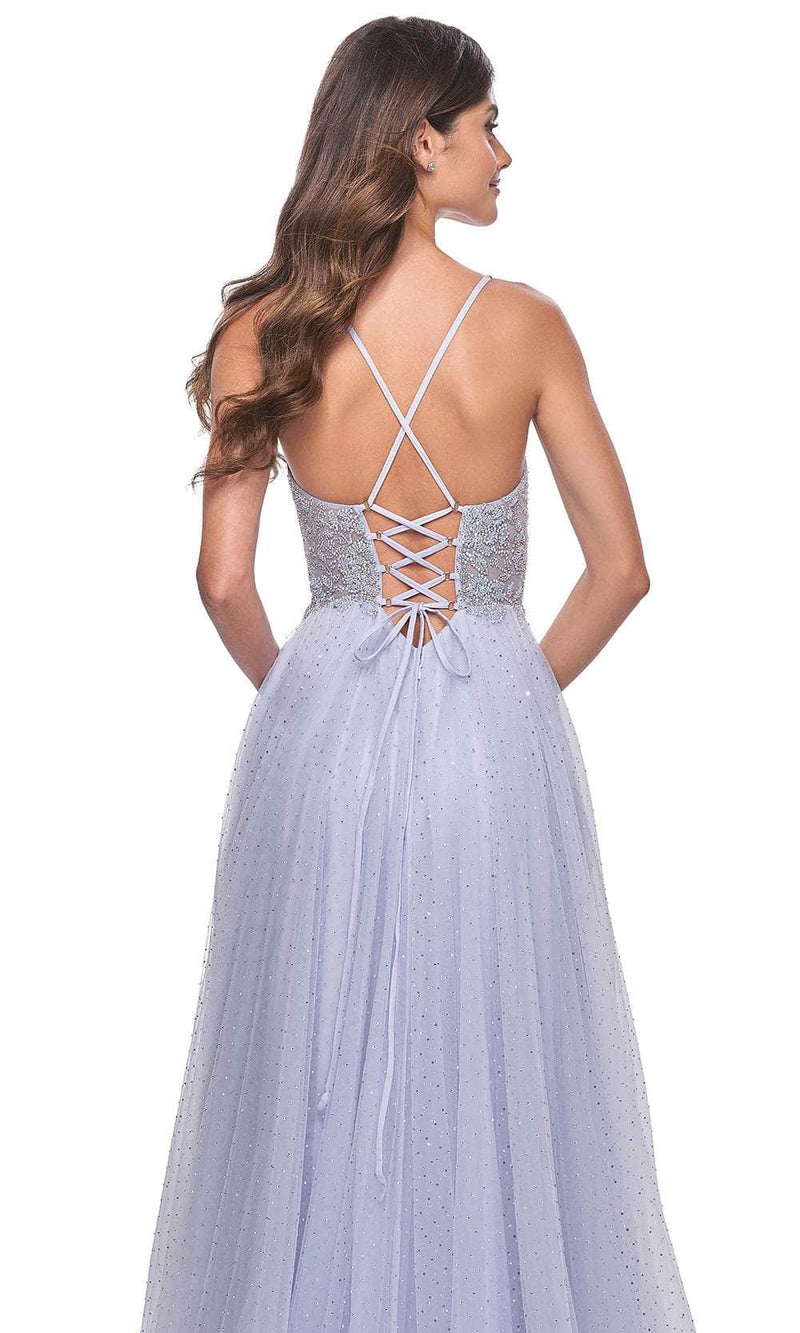 La Femme 32020 Beaded Illusion Prom Dress