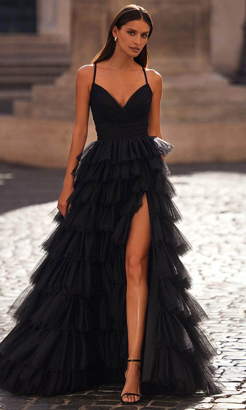 La Femme 32086 Surplice V-Neck Ruffled Prom Dress