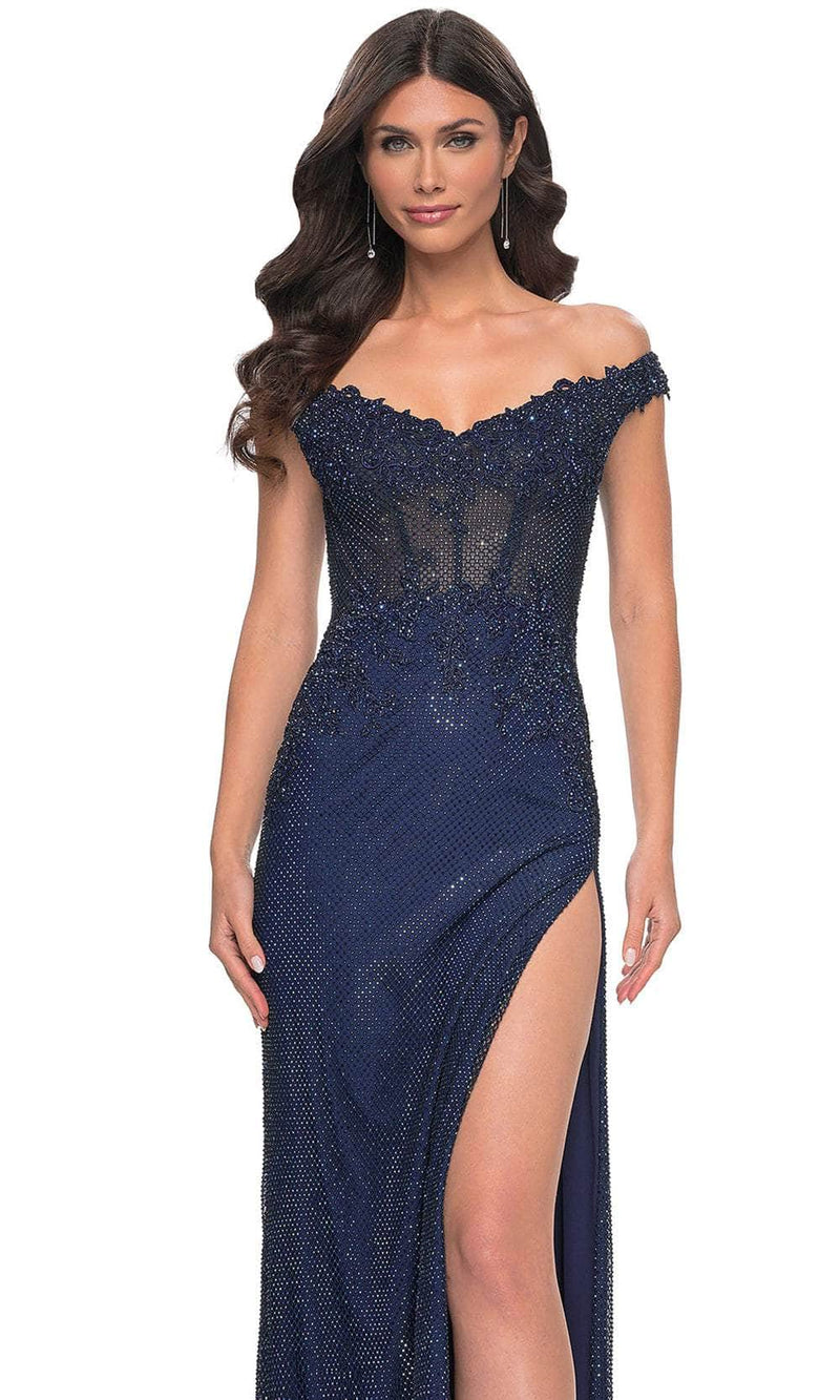 La Femme 32116 Off Shoulder Corset Prom Dress