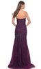 La Femme 32121 Beaded Applique Strapless Prom Gown