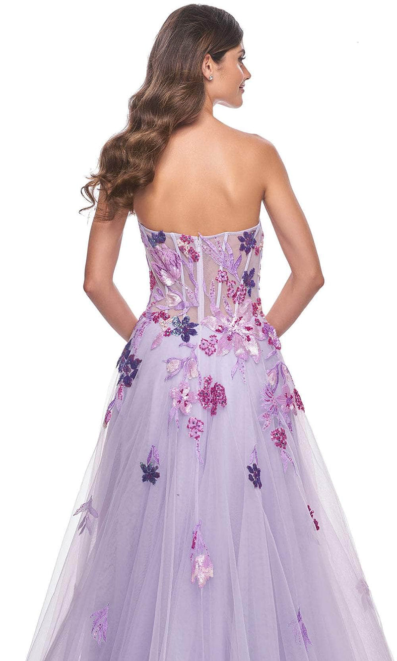 La Femme 32156 Strapless Sequin Embellished Prom Gown