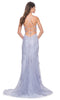 La Femme 32205 Embroidered Plunging Neckline Prom Gown