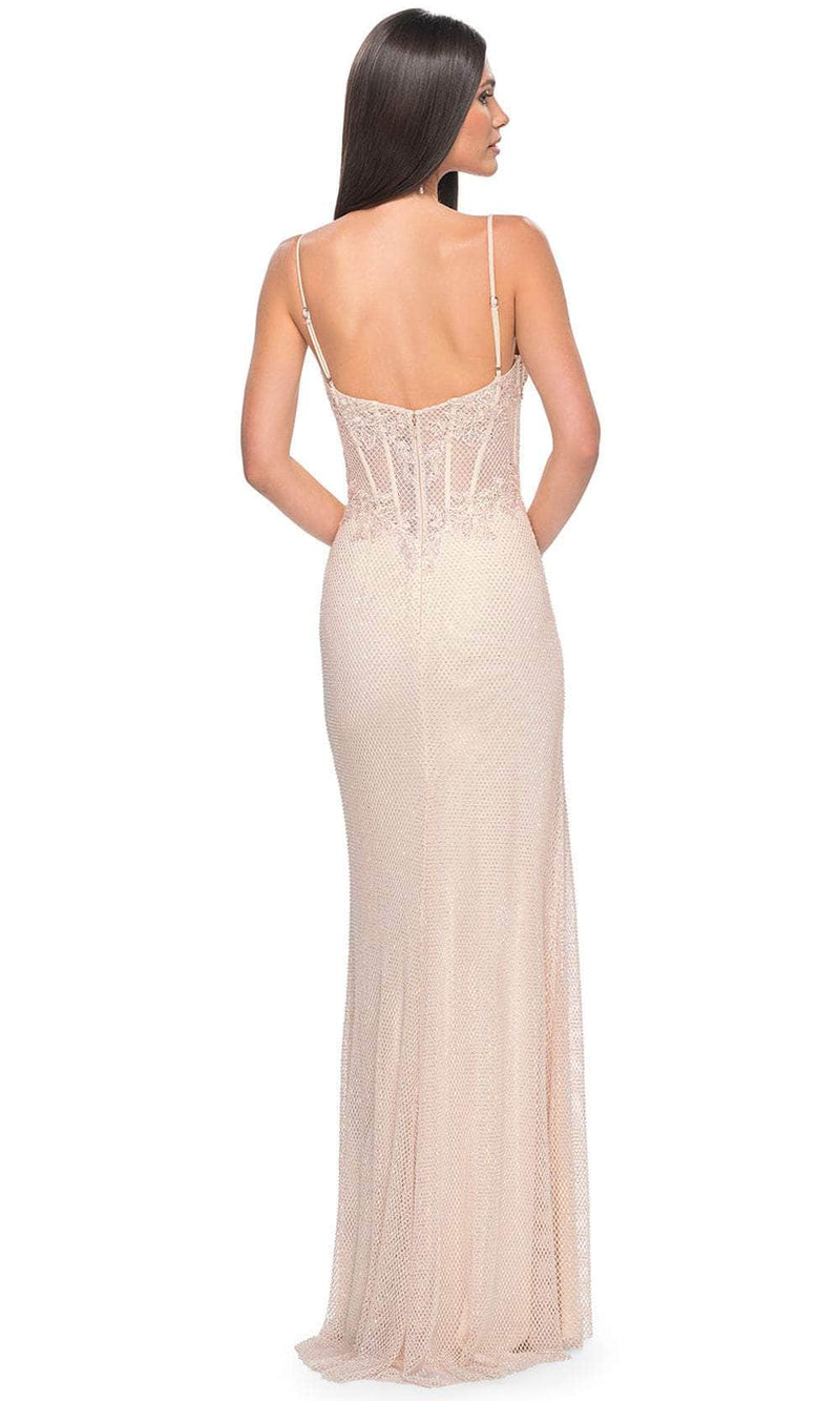 La Femme 32236 Rhinestone Fishnet Prom Dress