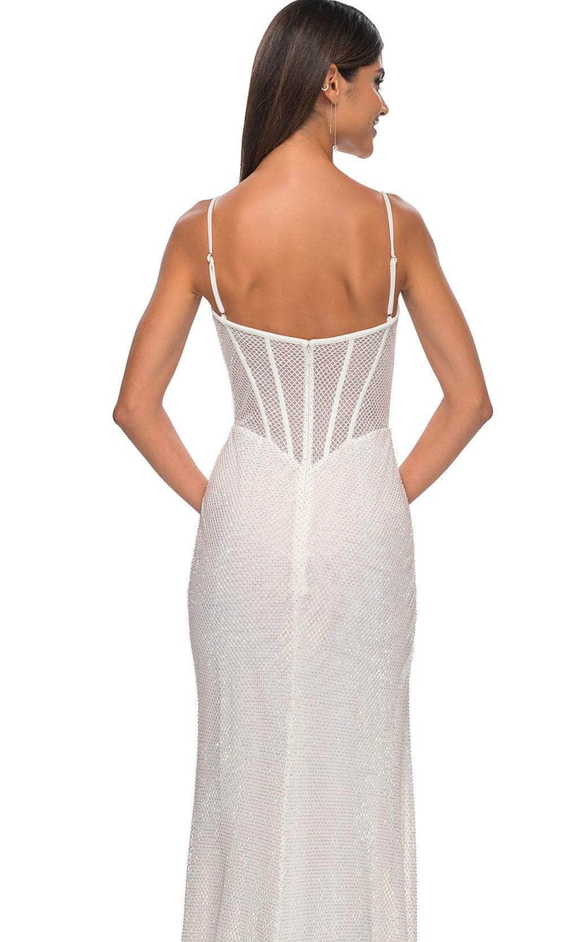 La Femme 32285 Fishnet Corset Prom Dress