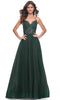 La Femme 32306 V-Neck Sheer Lace Bodice Prom Dress