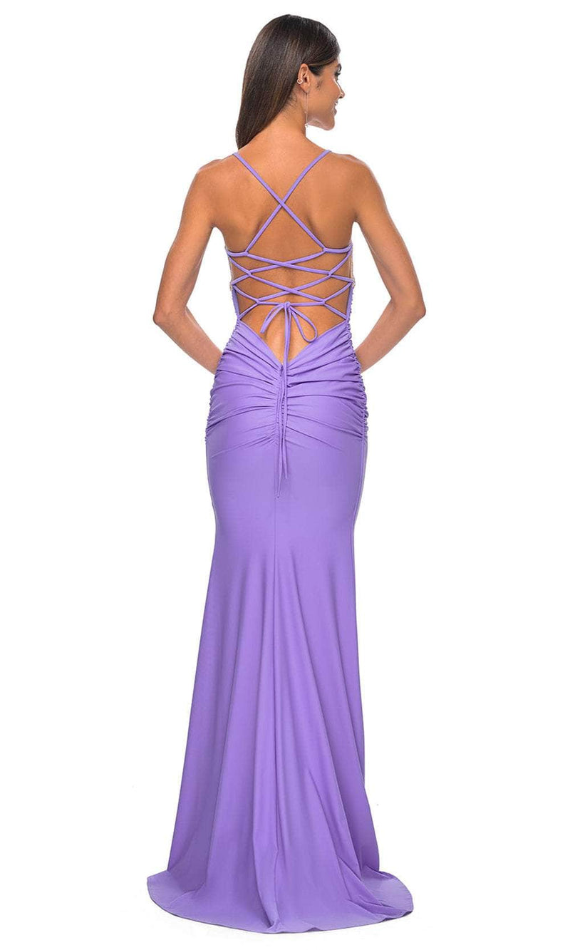La Femme 32320 Draped Metallic Prom Dress