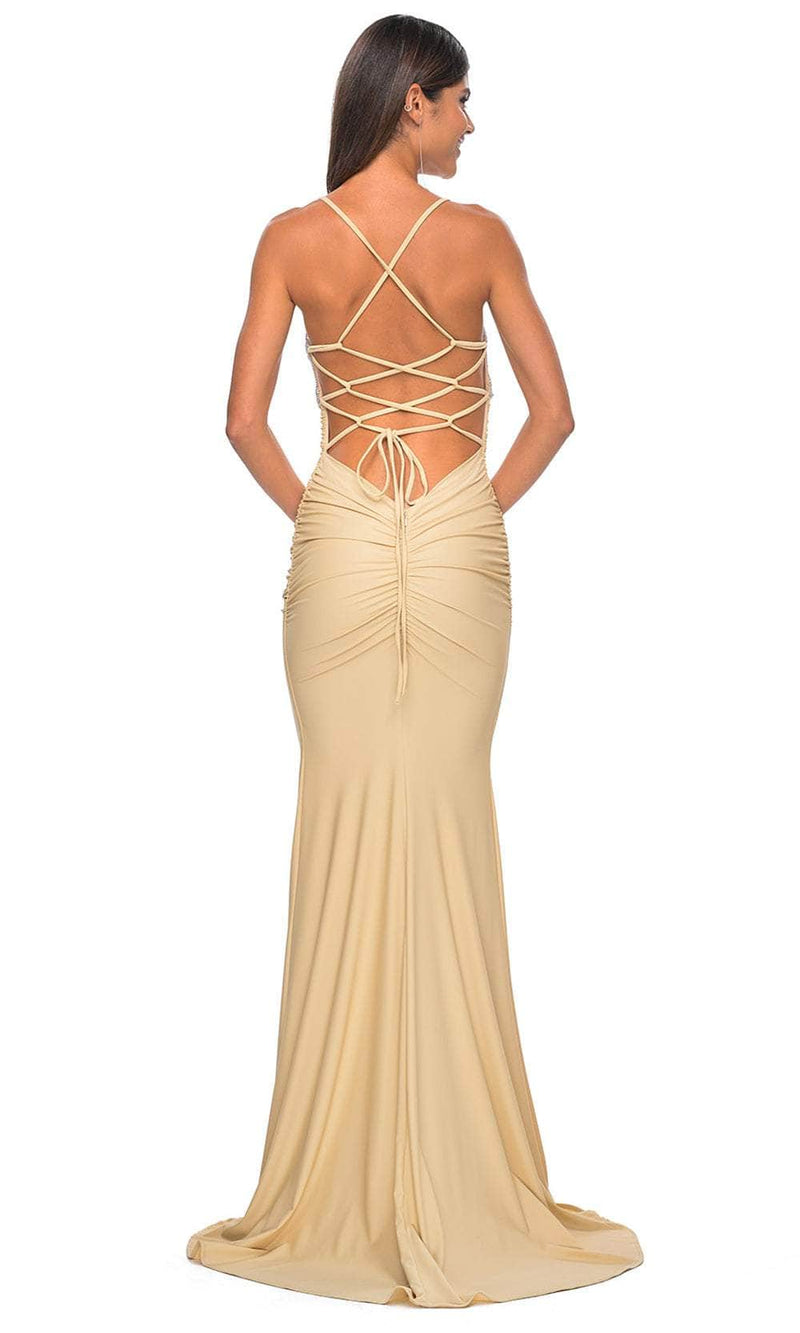La Femme 32320 Draped Metallic Prom Dress