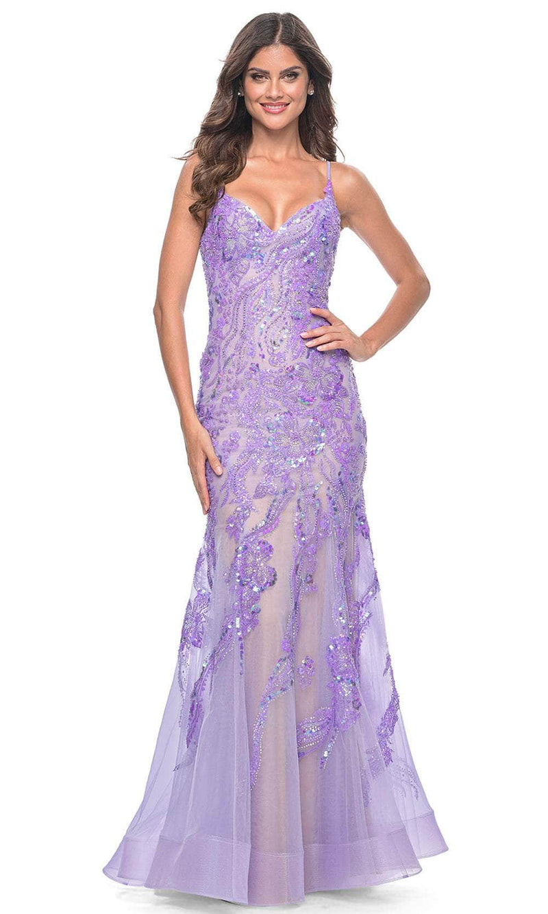 La Femme 32333 Sleeveless Beaded Mermaid Prom Dress