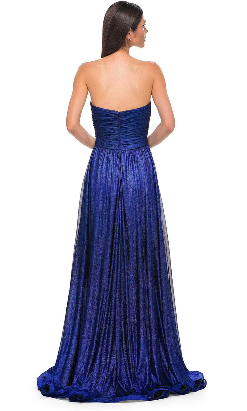 La Femme 32382 Metallic Chiffon Sweetheart Evening Gown