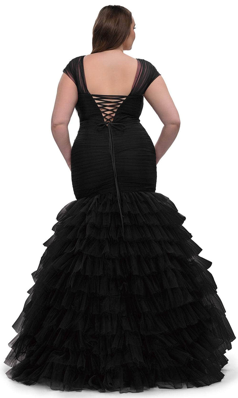 La Femme 32389 Tiered Ruffle Mermaid Evening Gown