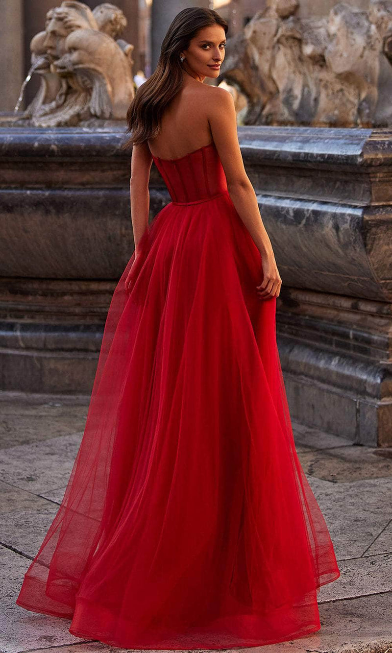 La Femme 32424 Sweetheart Satin Corset Prom Gown