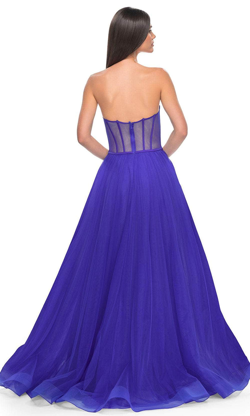 La Femme 32424 Sweetheart Satin Corset Prom Gown