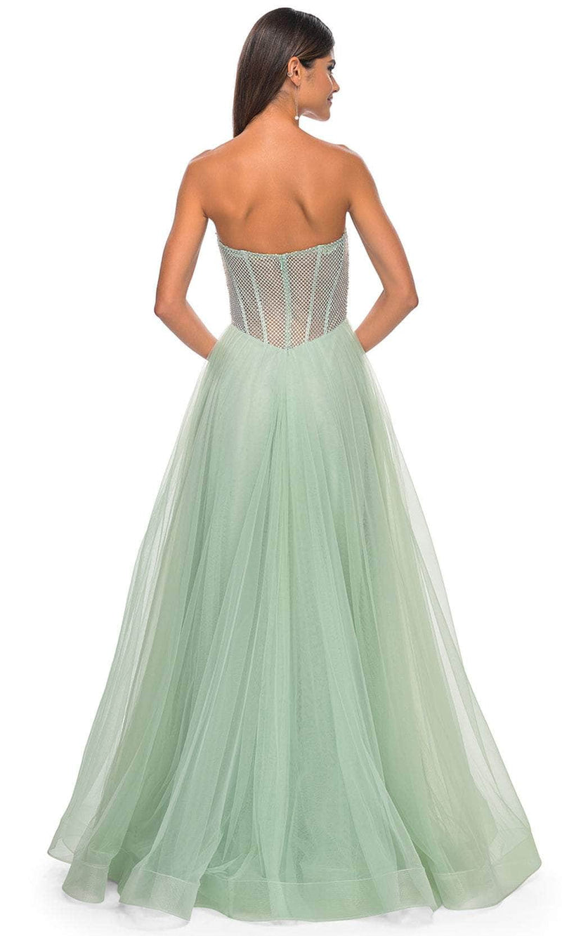 La Femme 32445 Strapless Net Bodice Prom Dress