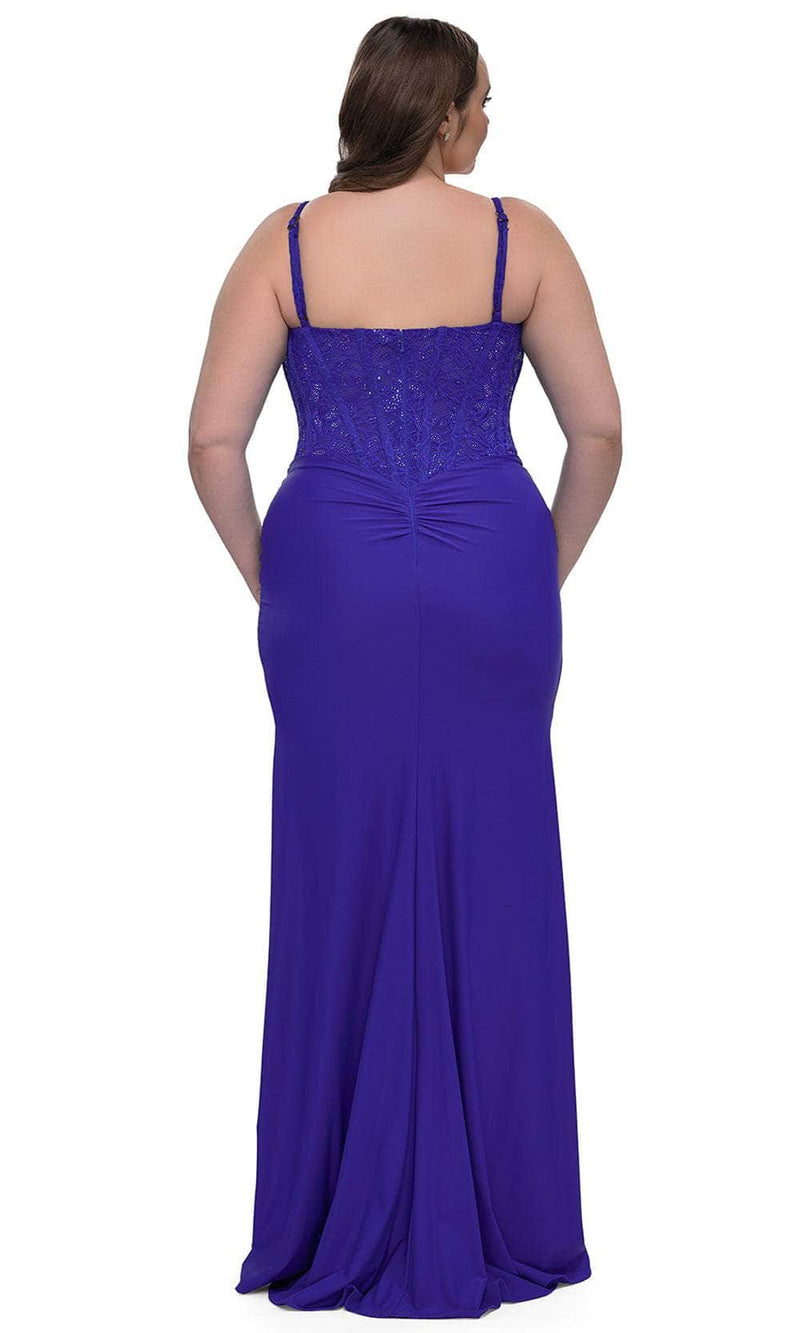 La Femme 32449 Illusion Lace Corset Gown