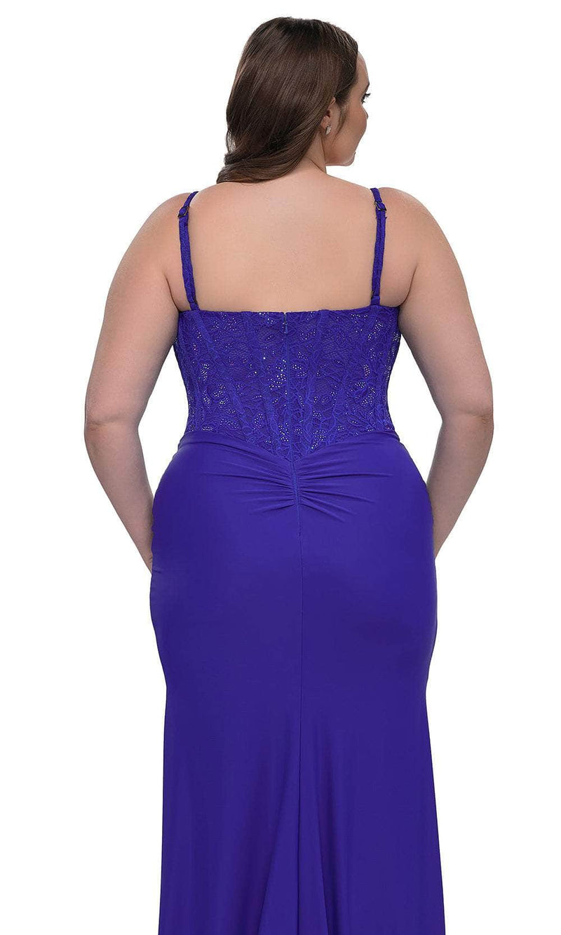 La Femme 32449 Illusion Lace Corset Gown