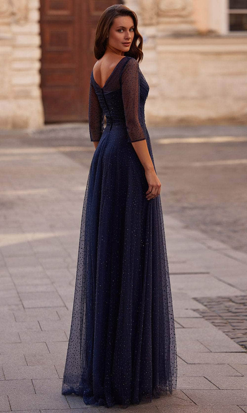 La Femme 32460 Cap Sleeve A-Line Evening Gown