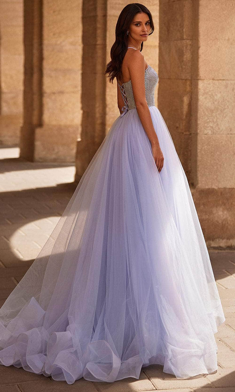 La Femme 32633 Rhinestone Embellished V-Neck Prom Ball Gown With Slit