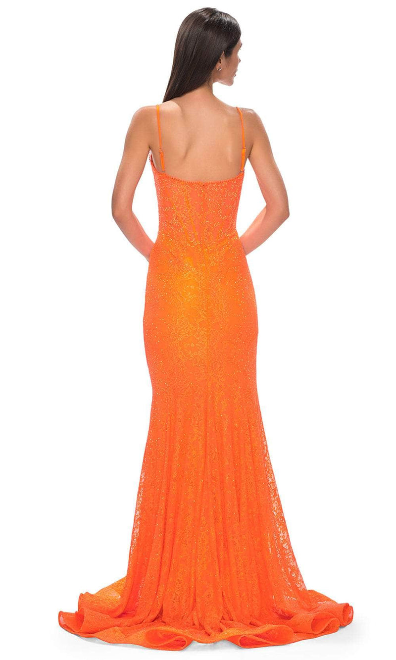 La Femme 32671 Lace Rhinestone Detail Prom Gown