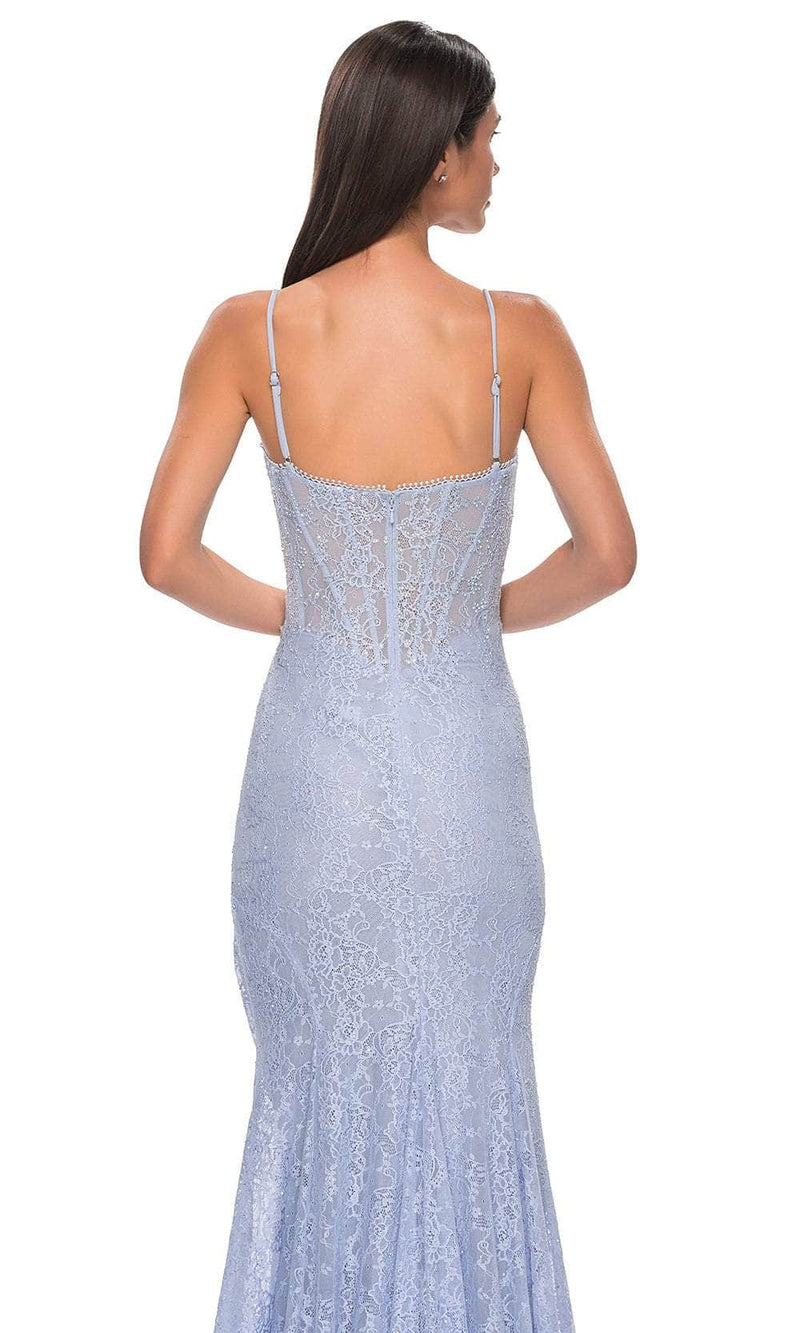La Femme 32671 Lace Rhinestone Detail Prom Gown