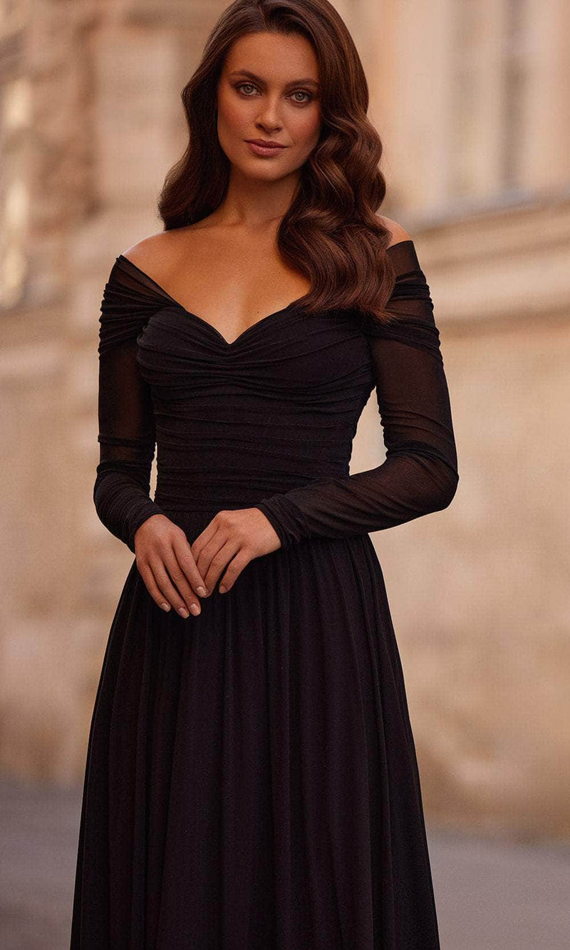 La Femme 32722 Off Shoulder Sweetheart Evening Gown