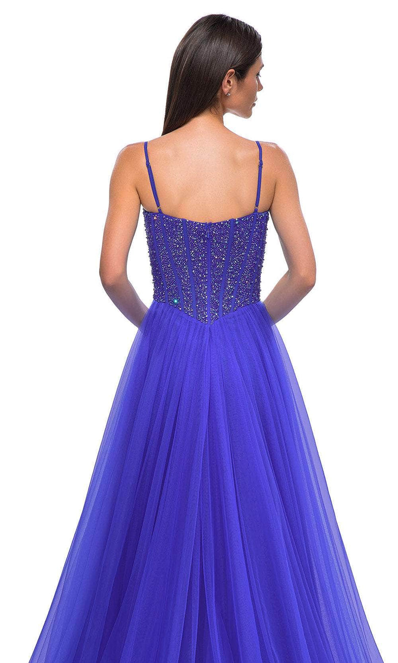 La Femme 32754 Rhinestone Bodice V-Neck Prom Gown